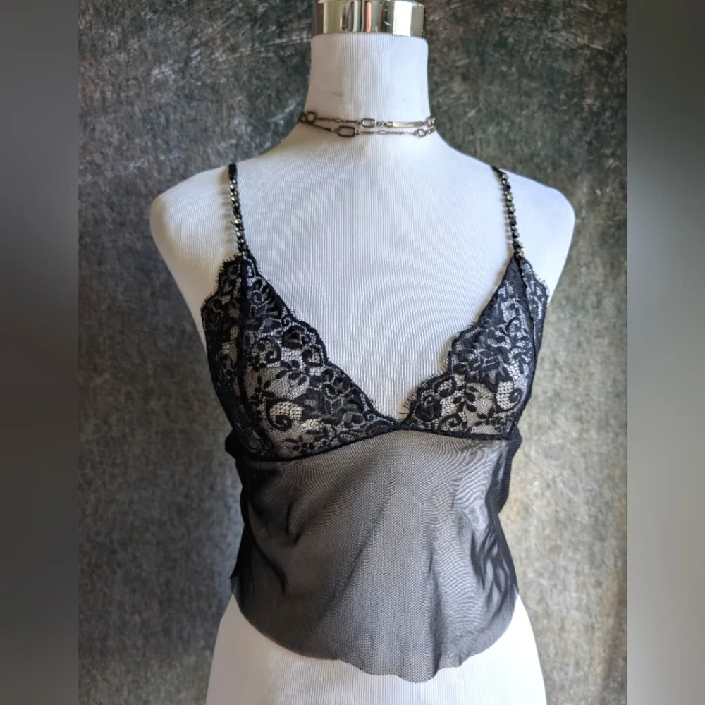Sheer Black Lace Camisole